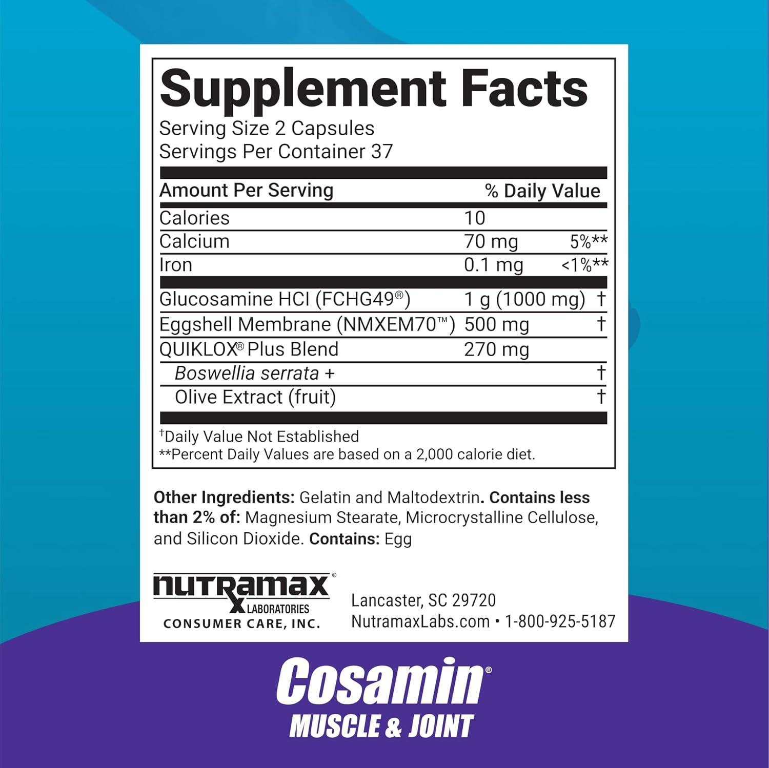 image:imageCosamin Nutramax Muscle amp Joint Works to Decrease Cartilage Breakdown Joint Health Supplement Adult Men and Women Joint Health 74 Capsules