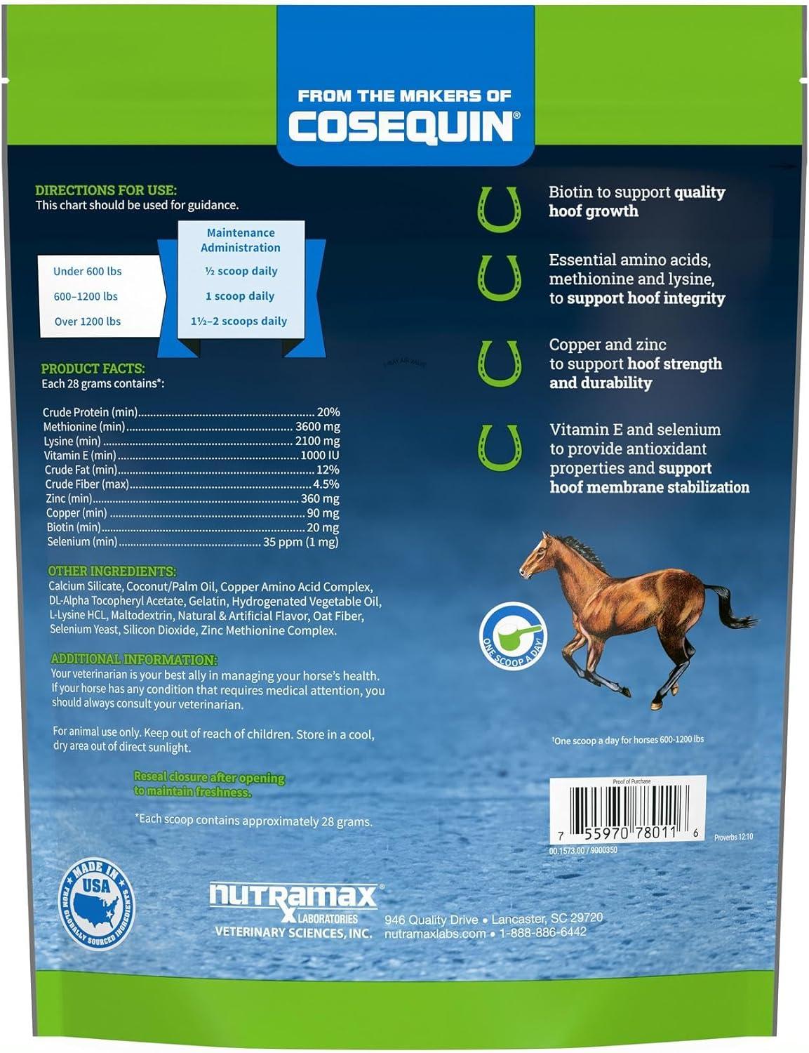 image:imageNutramax Calxequin Pellets Daily Hoof Support for Horses with Biotin Vitamin E amp Selenium 1260 Grams from The Makers of Cosequin
