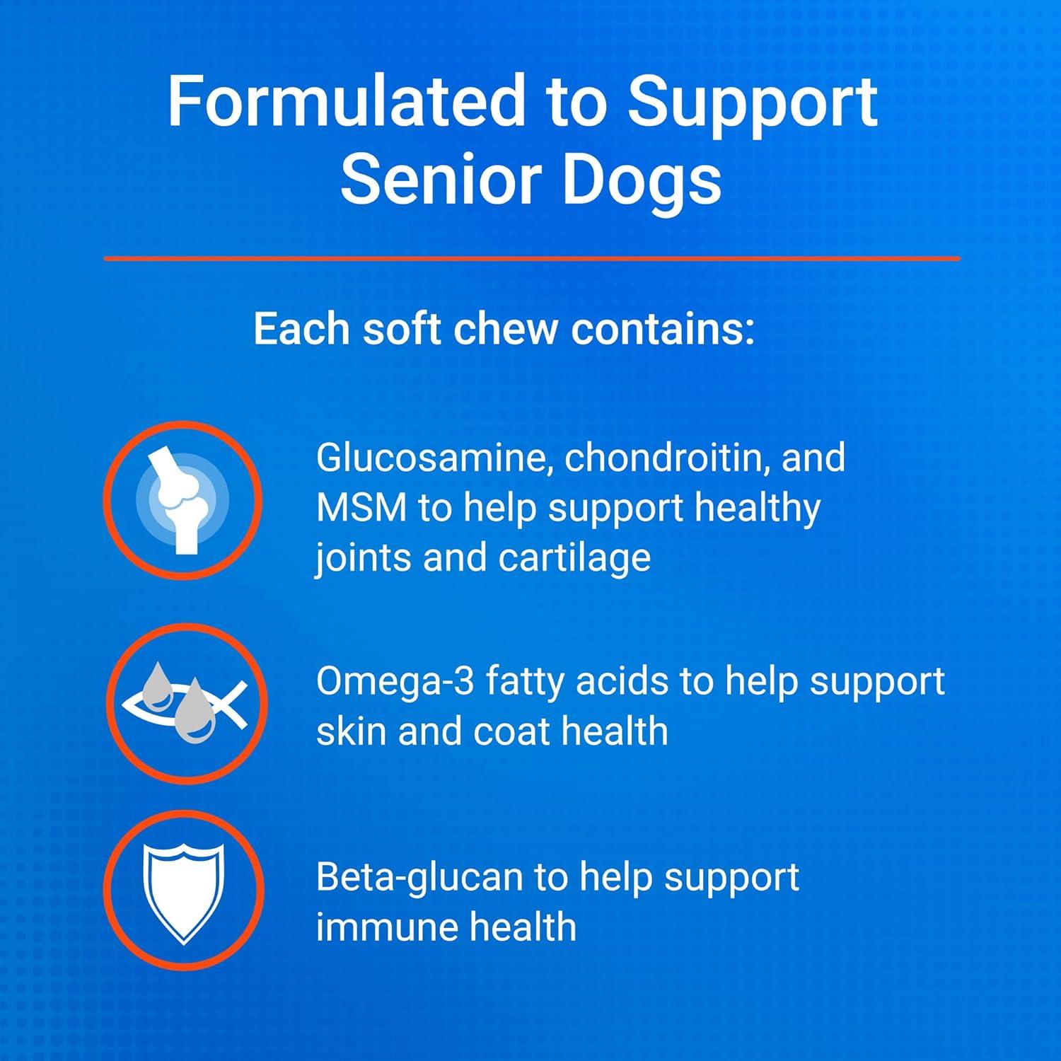 image:imageNutramax Cosequin for Senior Dogs Joint Health Supplement Contains Glucosamine for Dogs Chondroitin MSM Omega3s and BetaGlucan Supports Joint Skin and Coat Immune Health Soft Chews 60 Count60 ct