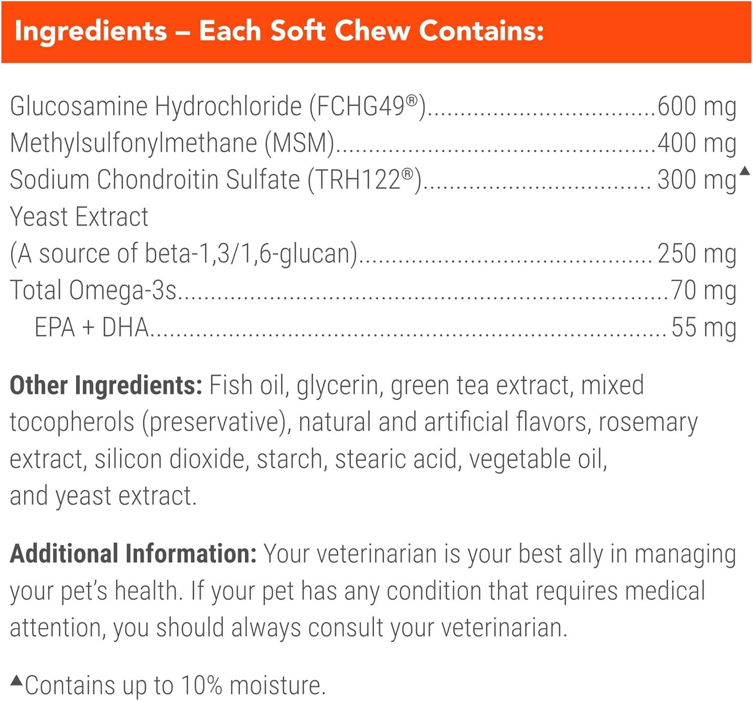 image:imageNutramax Cosequin for Senior Dogs Joint Health Supplement Contains Glucosamine for Dogs Chondroitin MSM Omega3s and BetaGlucan Supports Joint Skin and Coat Immune Health Soft Chews 60 Count60 ct