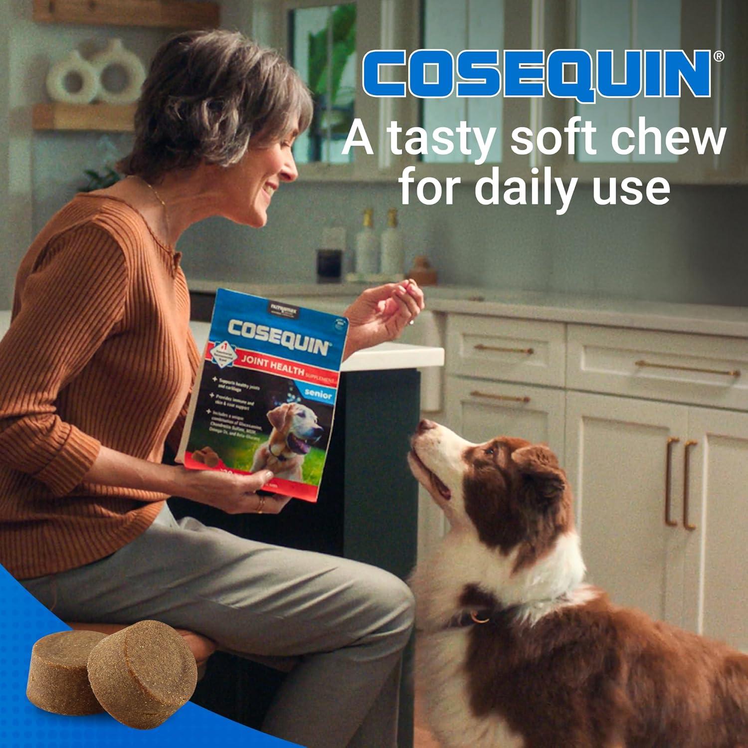image:imageNutramax Cosequin for Senior Dogs Joint Health Supplement Contains Glucosamine for Dogs Chondroitin MSM Omega3s and BetaGlucan Supports Joint Skin and Coat Immune Health Soft Chews 60 Count60 ct