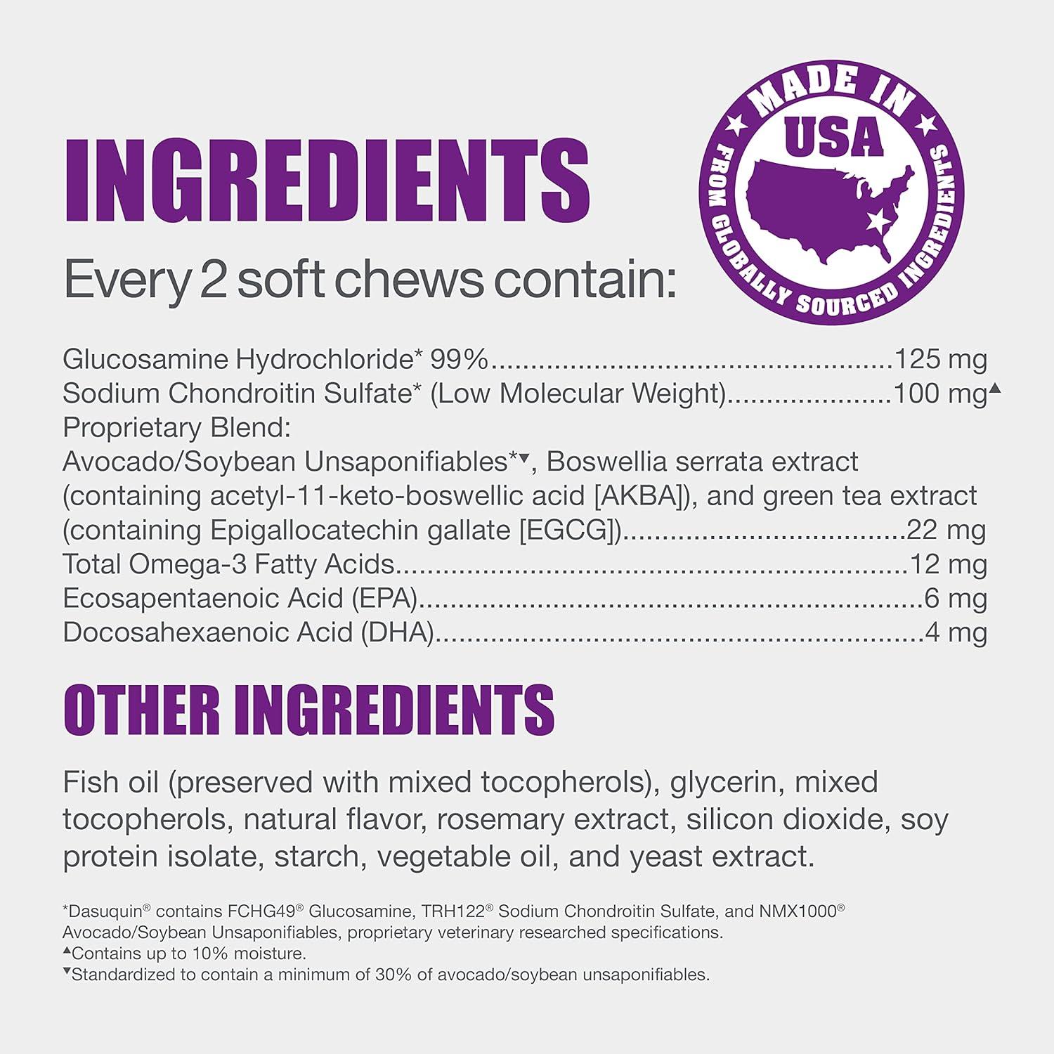 image:imageNutramax Dasuquin Joint Health Supplement for Cats With Glucosamine Chondroitin ASU Boswellia Serrata Extract Green Tea Extract and Omega3 84 Soft Chews84 Count Pack of 2