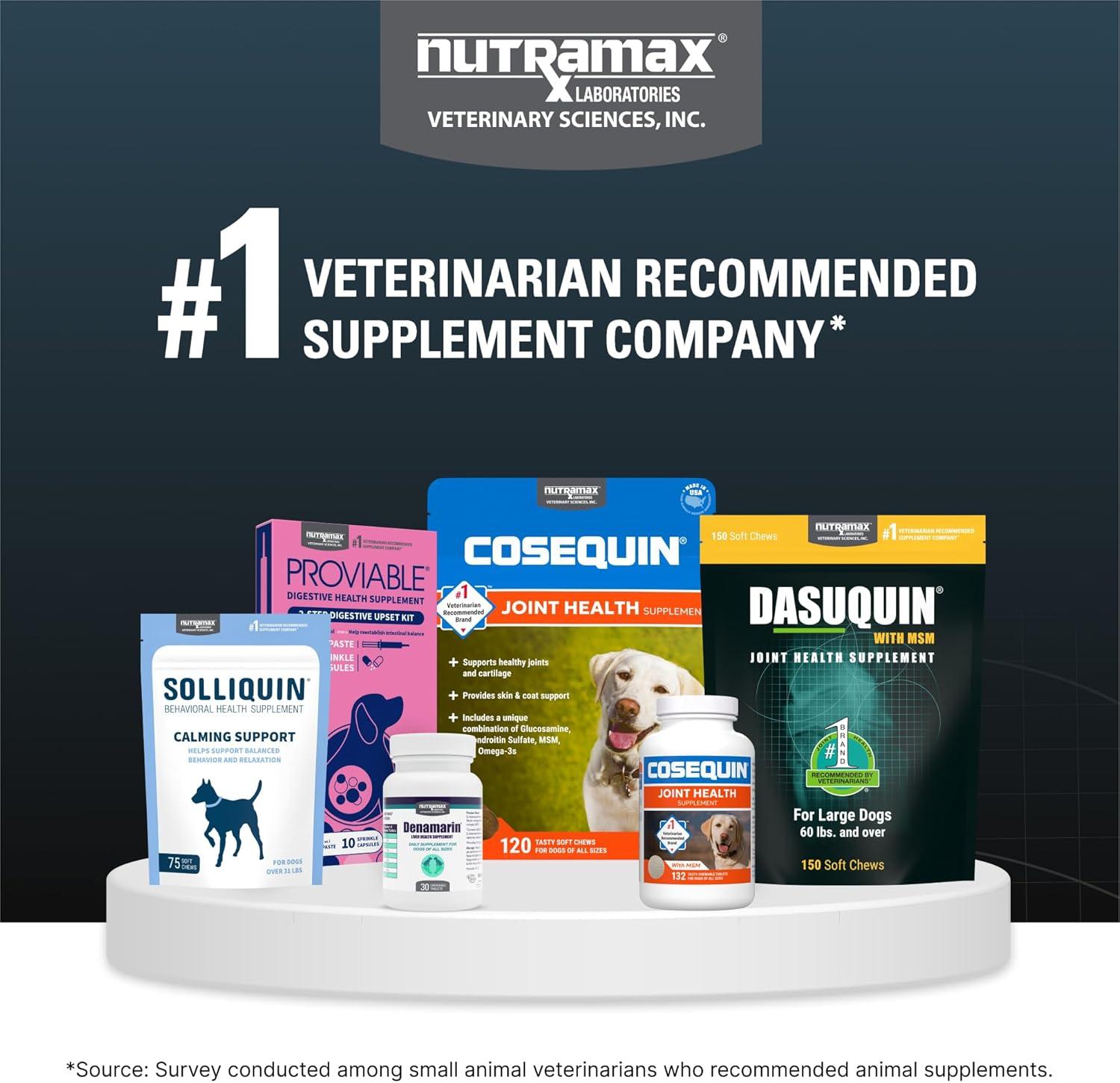 image:imageNutramax Dasuquin for Large Dogs Joint Health Supplement Contains Glucosamine for Dogs Plus Chondroitin ASU and More Supports Healthy Joints Soft Chews 150 CountLarge Dog 84 Count Pack of 1