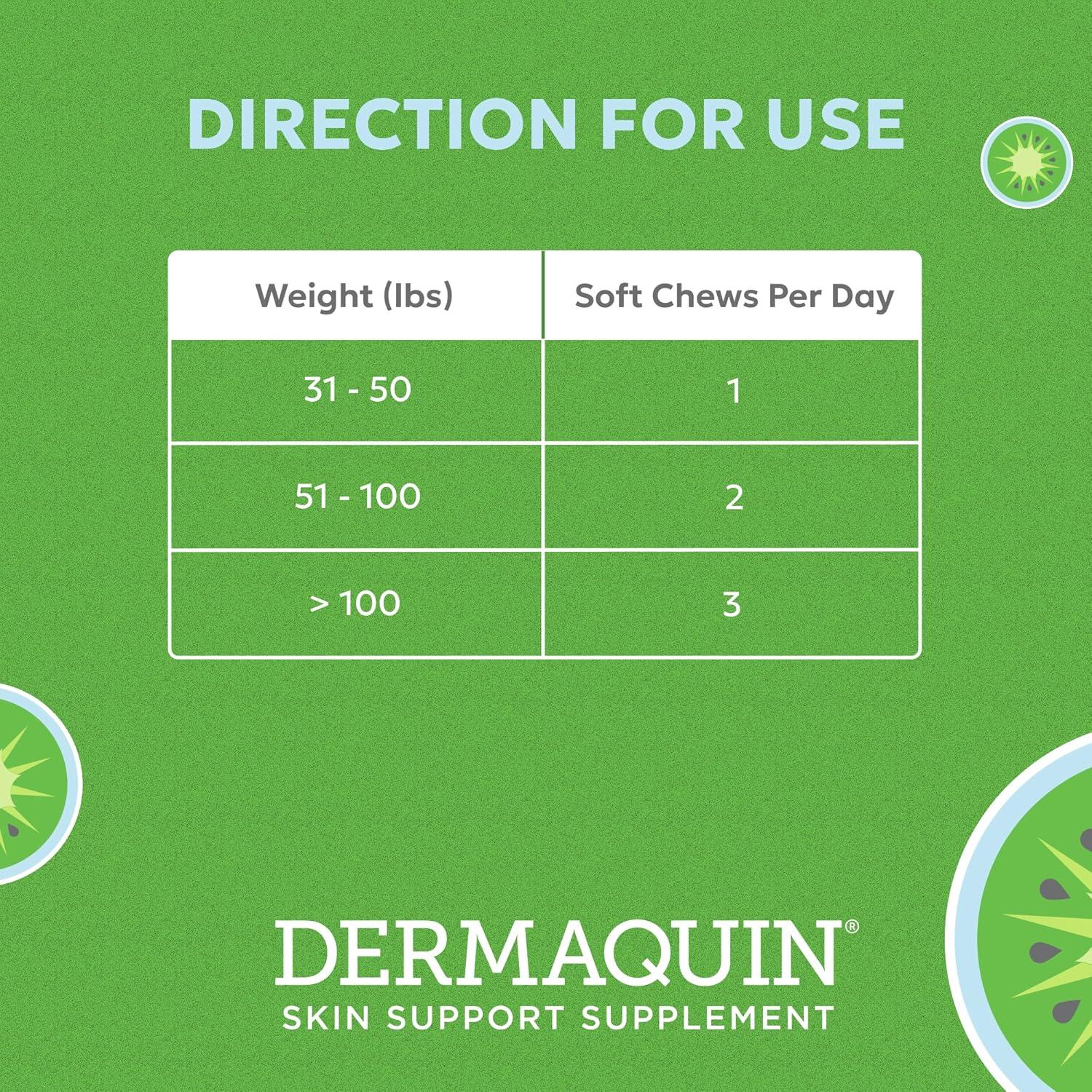 image:imageNutramax Dermaquin Skin Support Supplement for Small to Medium Dogs and Cats Supports Healthy Response to Allergens with Hardy Kiwi Omega3s and More Tasty Soft Chews 60 Count60 ct Large Dog