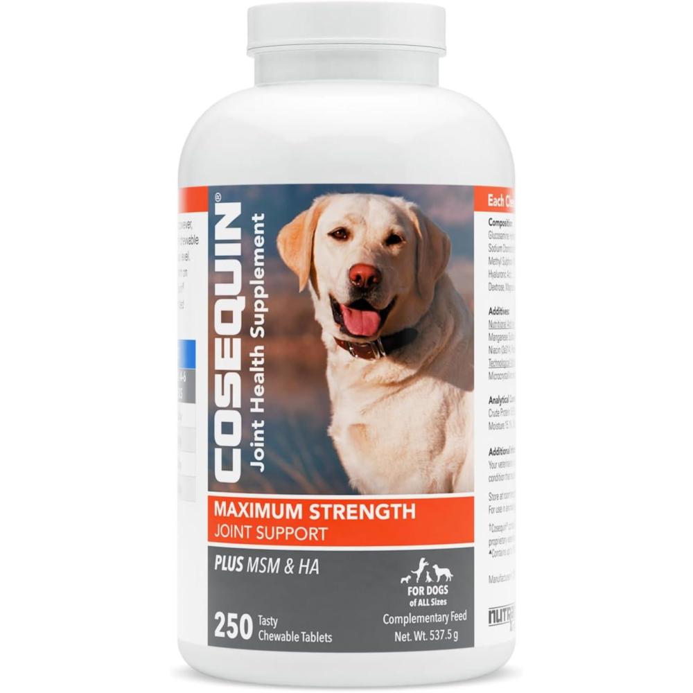 image:imageNutramax Cosequin Maximum Strength Joint Health Supplement for Dogs With Glucosamine Chondroitin MSM and Hyaluronic Acid 250 Chewable Tablets