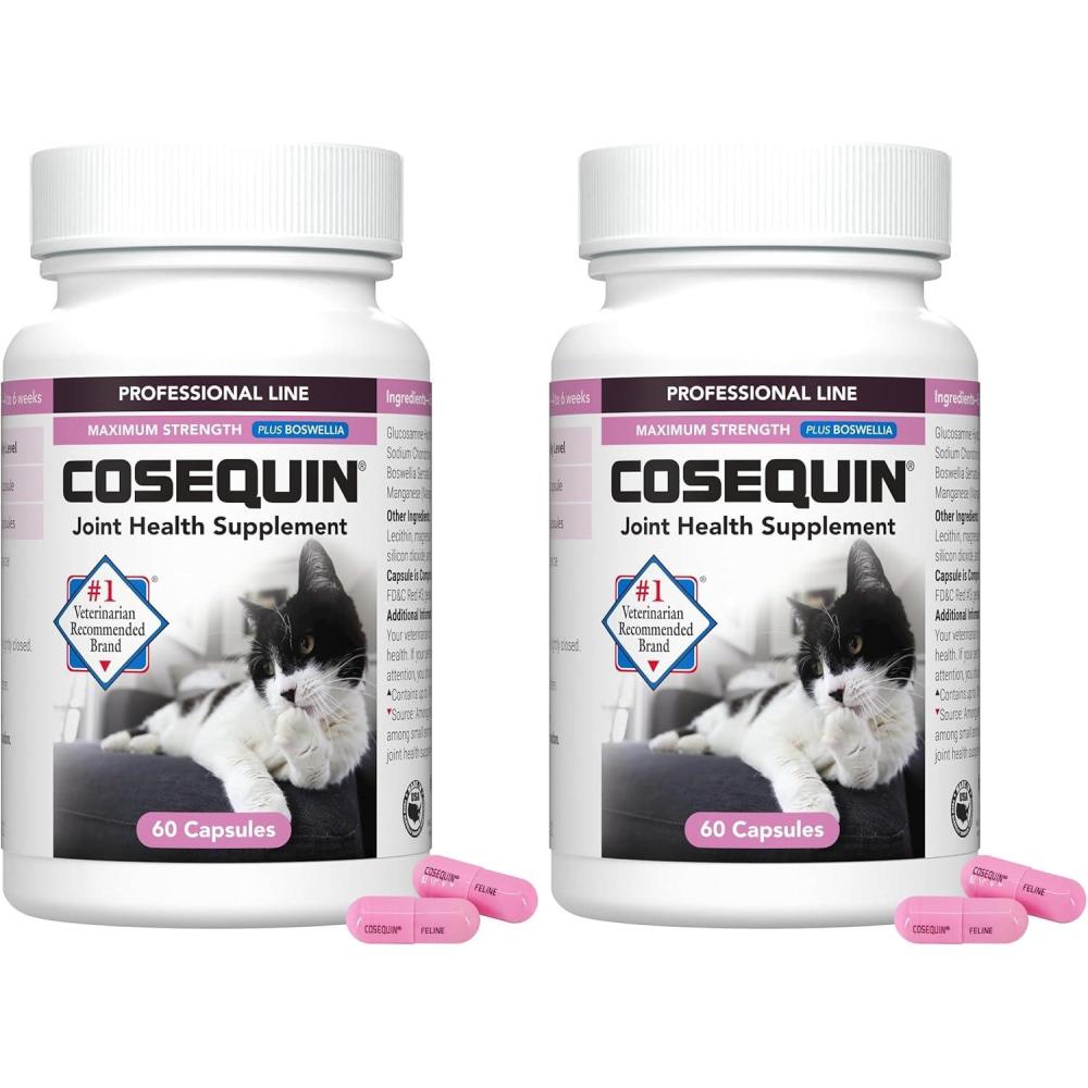 image:imageNutramax Cosequin for Cats Joint Health Supplement Contains Glucosamine for Cats Plus Chondroitin and Boswellia Supports Healthy Joints For All Breeds and Sizes Sprinkle Capsules 60 Count60 Count Pack of 2