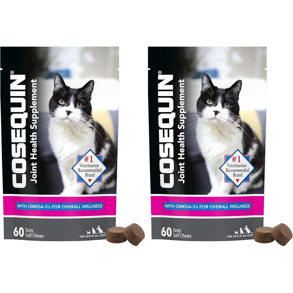 image:imageNutramax Cosequin for Cats Joint Health Supplement Contains Glucosamine for Cats Plus Chondroitin and Omega3s Supports Joint and Skin and Coat Health Soft Chews 60 Count60 Count Pack of 2