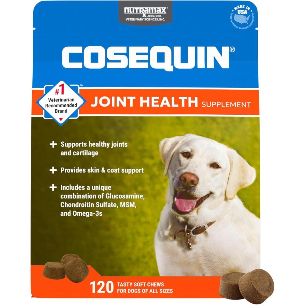 image:imageNutramax Cosequin for Dogs Joint Health Supplement Contains Glucosamine Plus Chondroitin MSM and Omega3s Supports Joint and Skin and Coat Health Soft Chews 120 Count