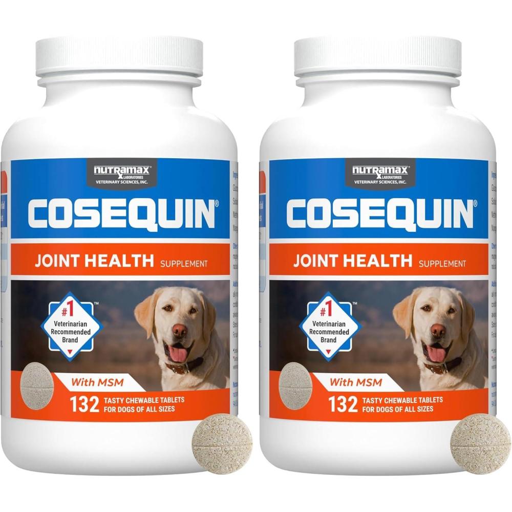 image:imageNutramax Cosequin for Dogs Joint Health Supplement Contains Glucosamine for Dogs Plus Chondroitin and MSM Supports Healthy Joints Chewable Tablets 250 Count132 count Pack of 2