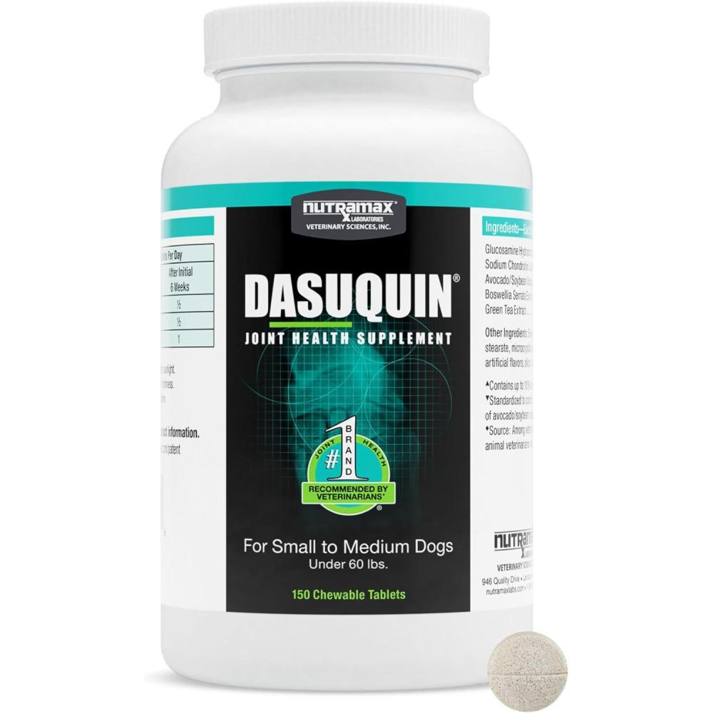image:imageNutramax Dasuquin for Small to Medium Dogs Joint Health Supplement Contains Glucosamine for Dogs Plus Chondroitin ASU and More Supports Healthy Joints Chewable Tablets 150 CountUnder 60Pound