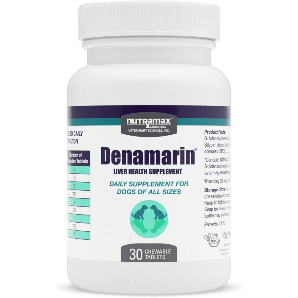 image:imageNutramax Denamarin Liver Health Supplement for Dogs With SAdenosylmethionine SAMe and Silybin 30 Chewable Tablets