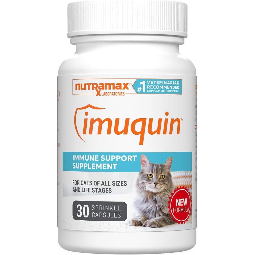 image:imageNutramax Imuquin Immune Health Supplement Powder for Cats with Beta Glucans Marine Lipids Vitamins and Minerals 30 Packets Updated Version30 capsules