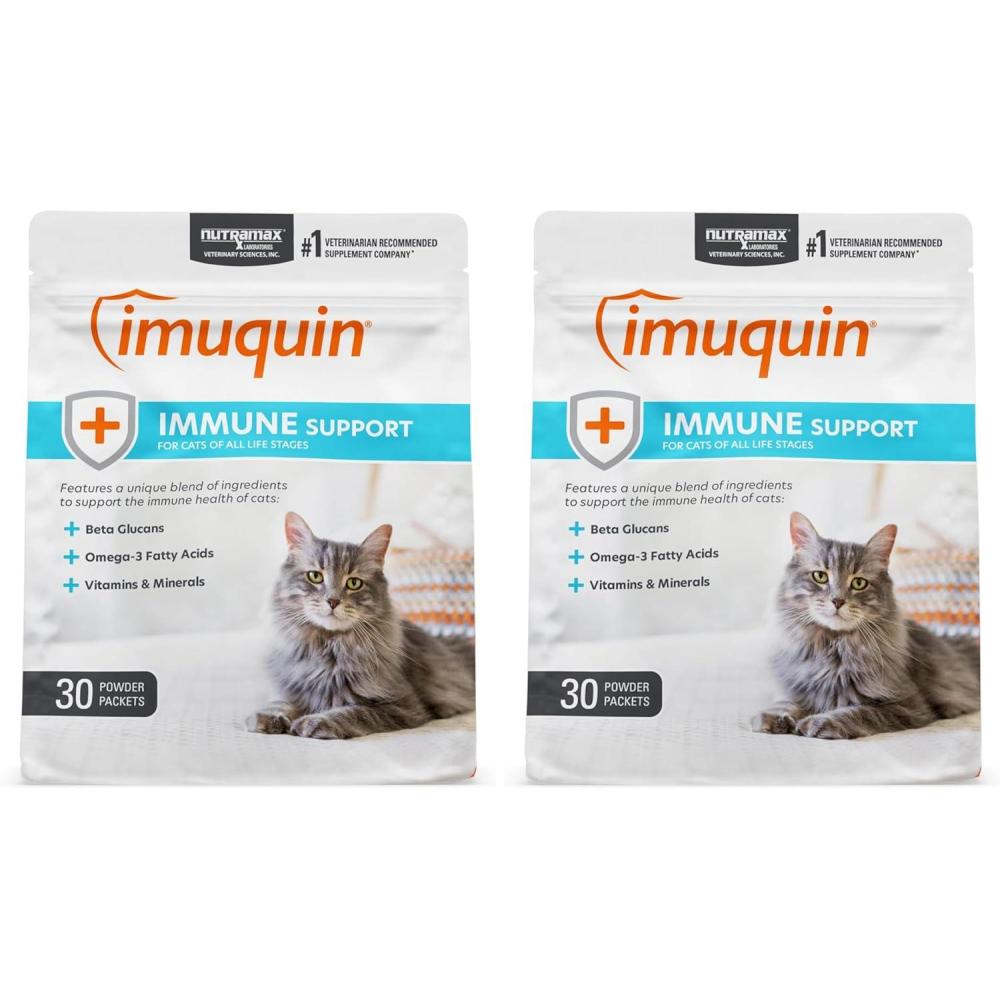 image:imageNutramax Imuquin Immune Health Supplement Powder for Cats with Beta Glucans Marine Lipids Vitamins and Minerals 30 Packets Updated Version60 packets