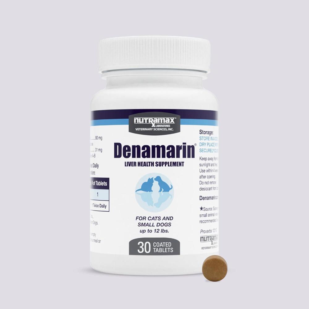 image:imageNutramax Laboratories Denamarin Liver Health Supplement for Small Dogs and Cats  With SAdenosylmethionine SAMe and Silybin 30 Tablets