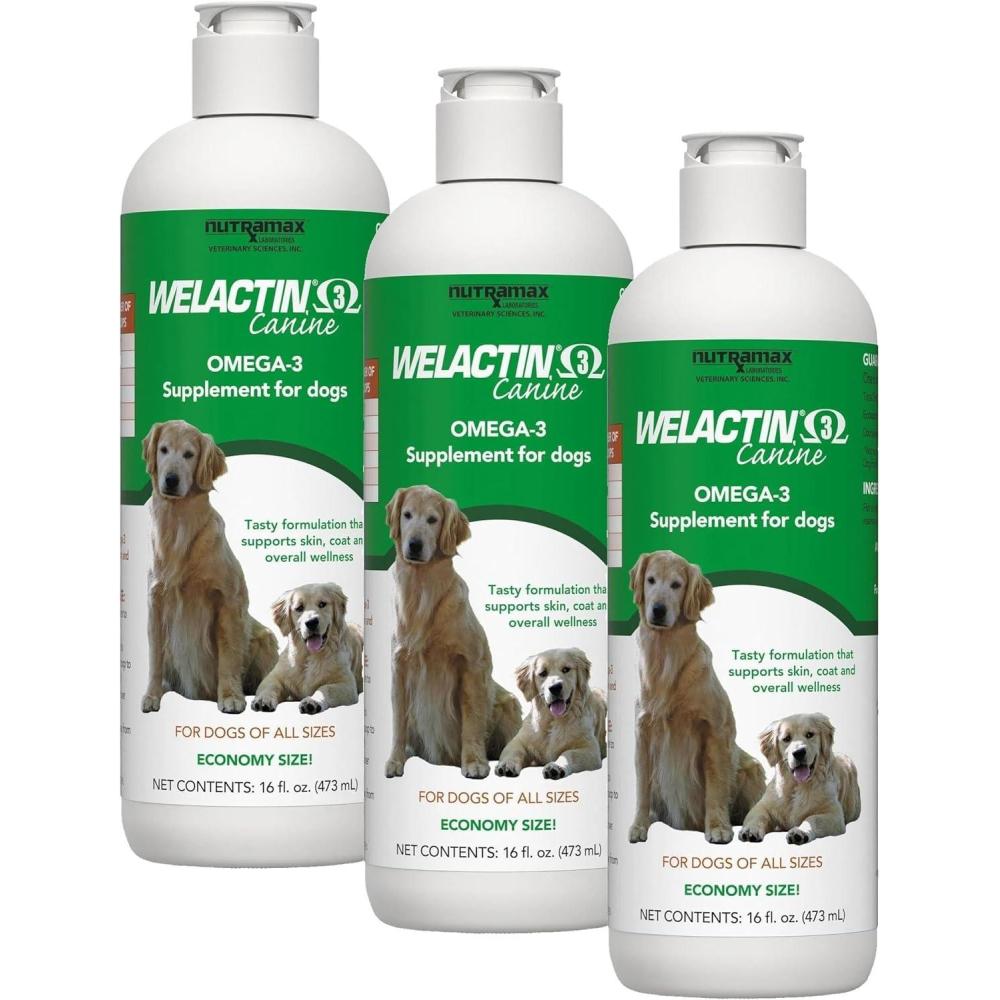 image:imageNutramax Welactin Omega 3 Fish Oil for Dogs Skin and Coat Health Supplement Plus Joint Immune Kidney and Brain Support Premium Omega 3 Fatty Acids For Dogs 16 Ounce Liquid16 oz 480 mL Pack of 3