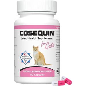 Nutramax Cosequin for Cats Joint Health Supplement, Contains Glucosamine for Cats, Plus Chondroitin and Boswellia, Supports Healthy Joints, For All Breeds and Sizes, Sprinkle Capsules, 60 Count(80 Count)