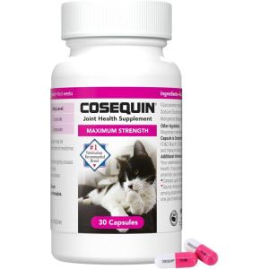 Nutramax Cosequin for Cats Joint Health Supplement, Contains Glucosamine for Cats, Plus Chondroitin and Boswellia, Supports Healthy Joints, For All Breeds and Sizes, Sprinkle Capsules, 60 Count(30-count)