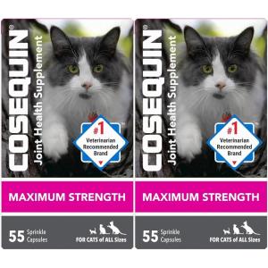 Nutramax Cosequin for Cats Joint Health Supplement, Contains Glucosamine for Cats, Plus Chondroitin and Boswellia, Supports Healthy Joints, For All Breeds and Sizes, Sprinkle Capsules, 60 Count(110 Count)