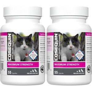 Nutramax Cosequin for Cats Joint Health Supplement, Contains Glucosamine for Cats, Plus Chondroitin and Boswellia, Supports Healthy Joints, For All Breeds and Sizes, Sprinkle Capsules, 60 Count(55 Count (Pack of 2))