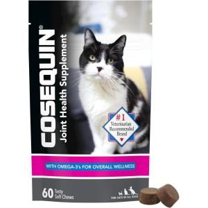 Nutramax Cosequin for Cats Joint Health Supplement, Contains Glucosamine for Cats, Plus Chondroitin and Omega-3s, Supports Joint and Skin and Coat Health, Soft Chews, 60 Count(60 Count)