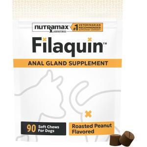 Nutramax Filaquin Anal Gland Supplement for Dogs, from The Same Company as Cosequin & Proviable, with Pre & Postbiotics and Psyllium Husk Fiber to Support Anal Gland Health, 90 Count Soft Chews