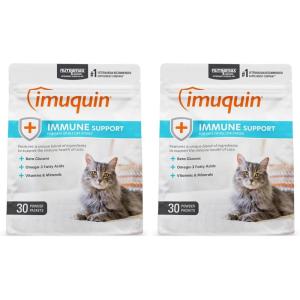 Nutramax Imuquin Immune Health Supplement Powder for Cats, with Beta Glucans, Marine Lipids, Vitamins and Minerals, 30 Packets, Updated Version(60 packets)