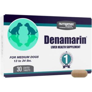 Nutramax Laboratories Denamarin Liver Health Supplement for Medium Dogs – With S-Adenosylmethionine (SAMe) and Silybin, 30 Tablets