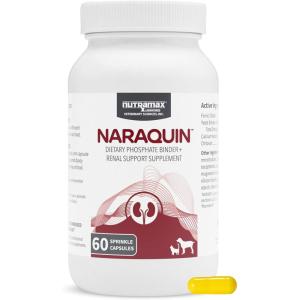 Nutramax Laboratories NARAQUIN™ Dietary Phosphate Binder + Renal Support Supplement for Cats & Dogs, 60 Count(60 Count (Pack of 1))