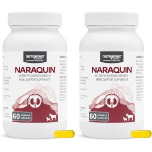 Nutramax Laboratories NARAQUIN™ Dietary Phosphate Binder + Renal Support Supplement for Cats & Dogs, 60 Count(60 Count (Pack of 2))