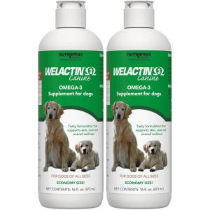 Nutramax Welactin Omega 3 Fish Oil for Dogs, Skin and Coat Health Supplement, Plus Joint, Immune, Kidney, and Brain Support, Premium Omega 3 Fatty Acids, For Dogs, 16 Ounce Liquid(16 oz (480 mL) (Pack of 2))